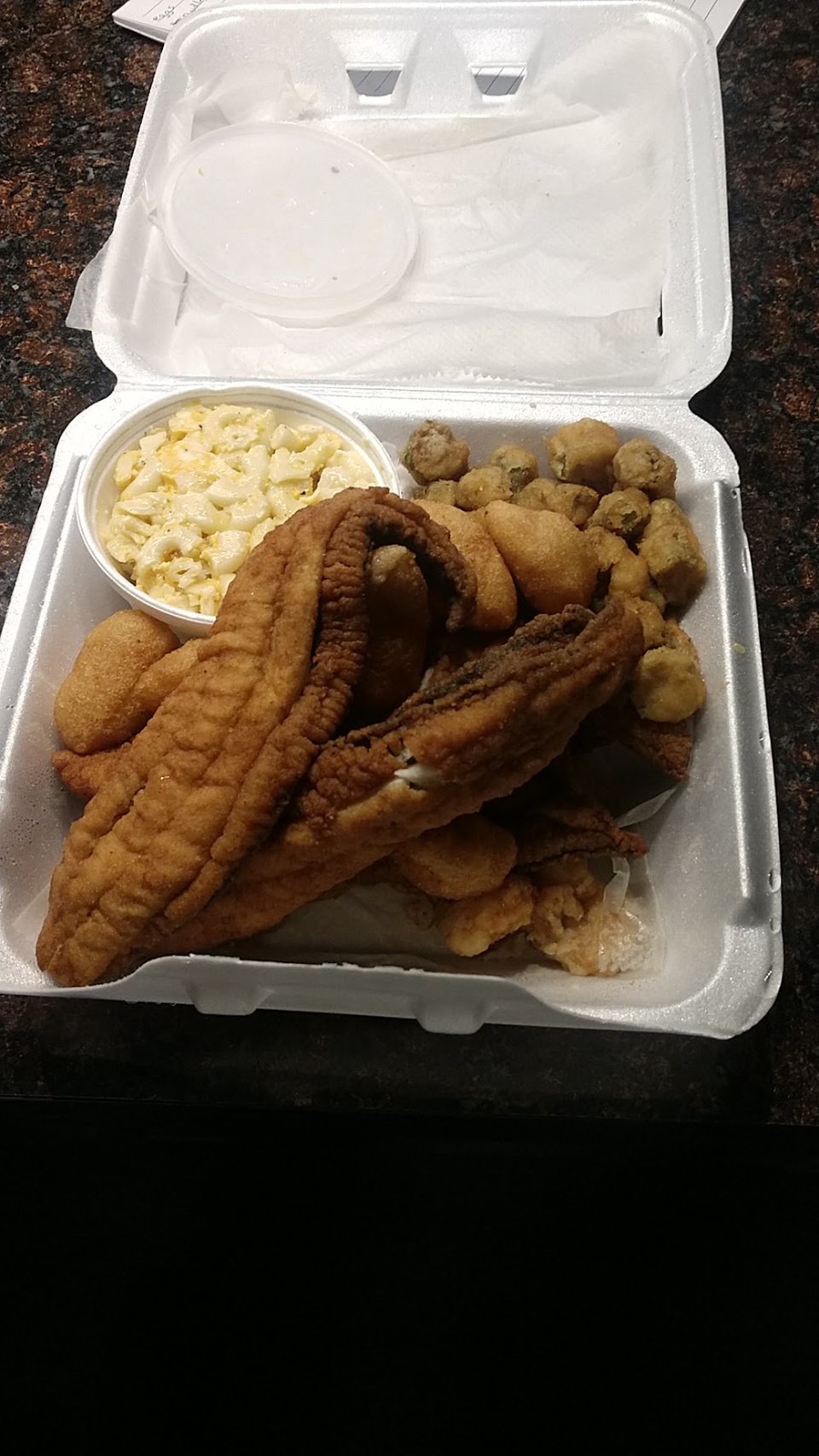 Fillet Flounder Fried Okra Fried Shrimp